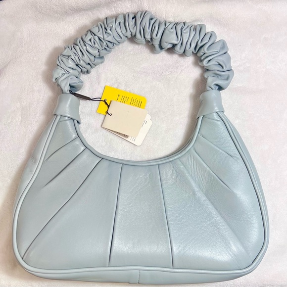 NWT Genuine Leather Light Blue Shoulder Bag - Picture 3 of 5